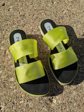 Rag & Bone Mila Slide Sandals In Neon Green - Size 35